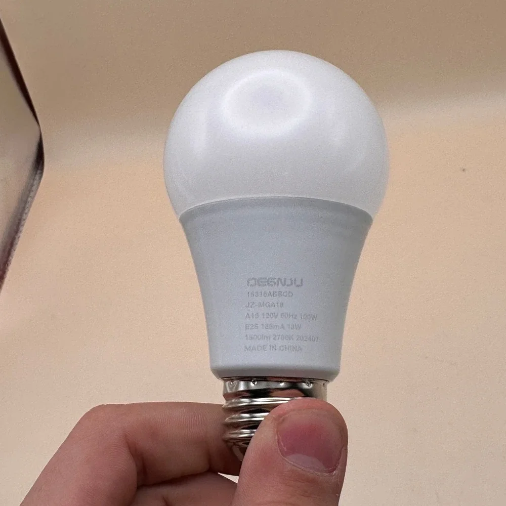 Set of 3 DEGNJU A19 LED Light Bulbs 100W Equivalent 2700K Soft White, 1500